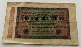 20000 Mark Reichsbanknote 1923 Deutschland
