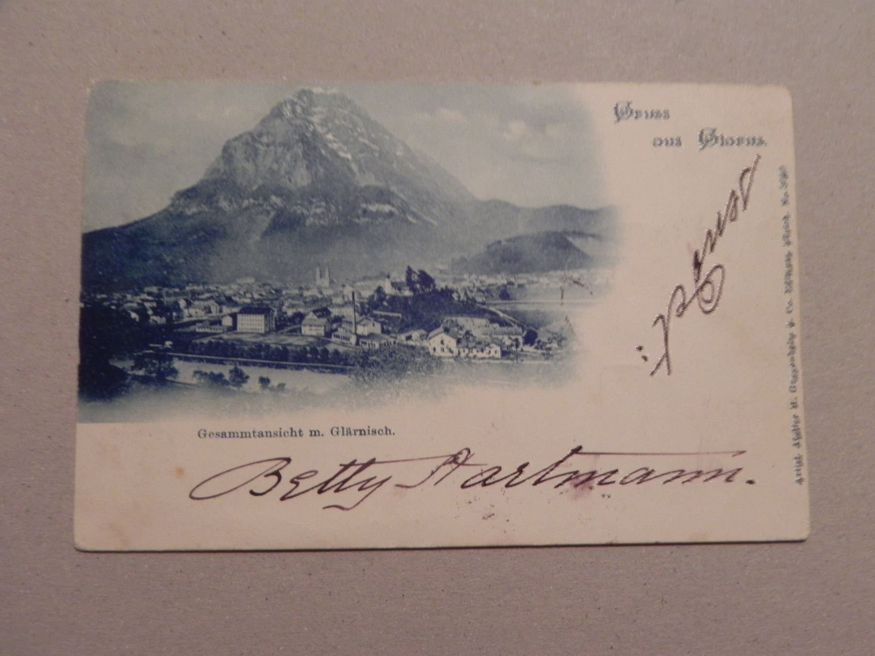 Cartoline postali: Ansichtskarte Glarus GL Gesammtansicht – Usato da Siebnen venduto da krimsie