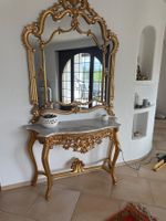 Konsolentisch mit Spiegel Gold Marmor Barock Stil
