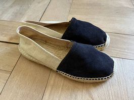 Espadrilles Slipper Leder / Leinen Gr. 38