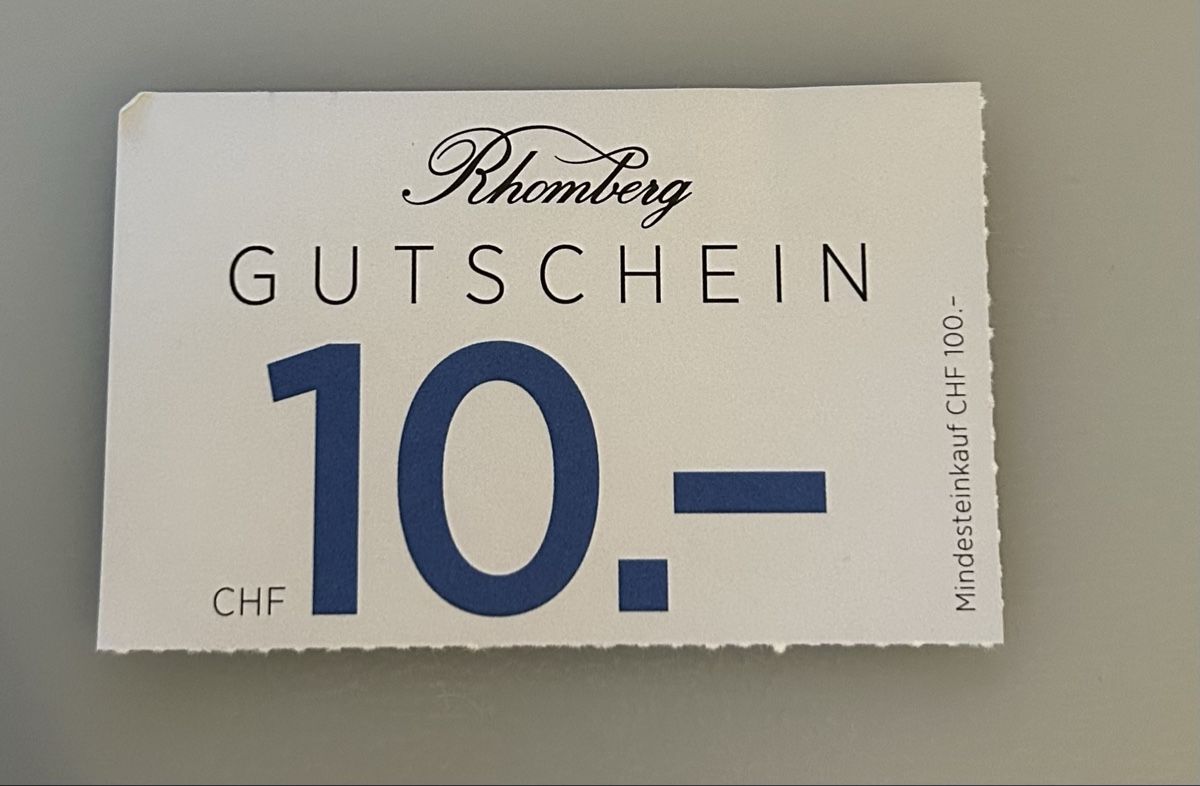 Bons: Rhomberg Gutschein 10.- – Neuf (Voir description) à Bern par xen_s2sl