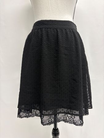 Sisley Schwarzer Minirock mit Spitze Gr. 38 Rock