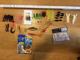 🎣 Gummiköder-Set – Über 80 verschiedene Köder & Jigköpfe
