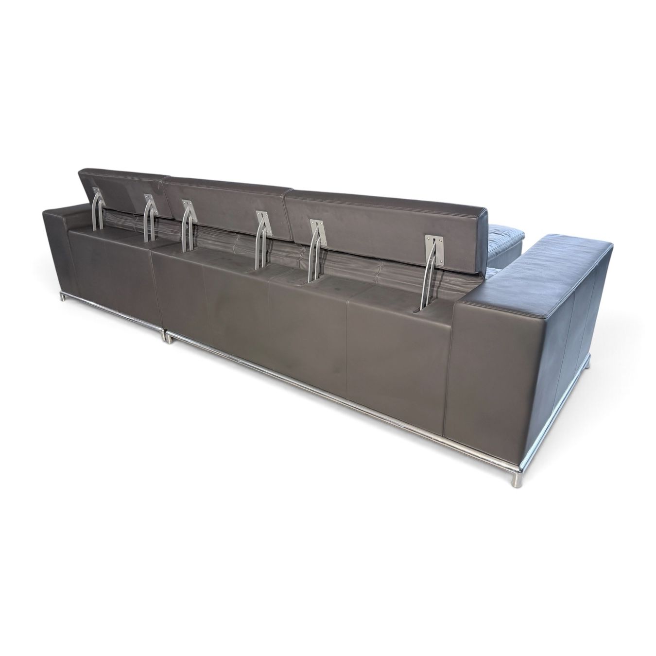 De Sede Divani: de Sede DS-7 Ecksofa mit Hocker in grauem Leder – Usato da Au ZH venduto da Matys74 5