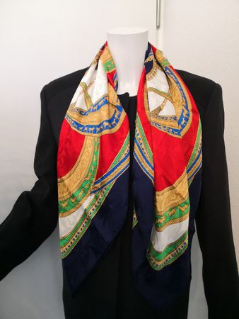 🤩EGON VON FüRSTENBERG GROSS FOULARD-SCHAL FARBIG 100% SEIDE