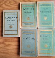 5 livres "Voltaire" Philosophie Poesies Romans Histoire...