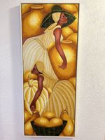 Dominikanisches Leinwandbild, Frauen & Früchte