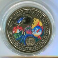 Farbmünze "Fische. 1 $. Palau 1995".