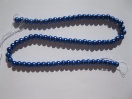 1 Strang Glasperlen Perlmutt 6mm, dunkelblau