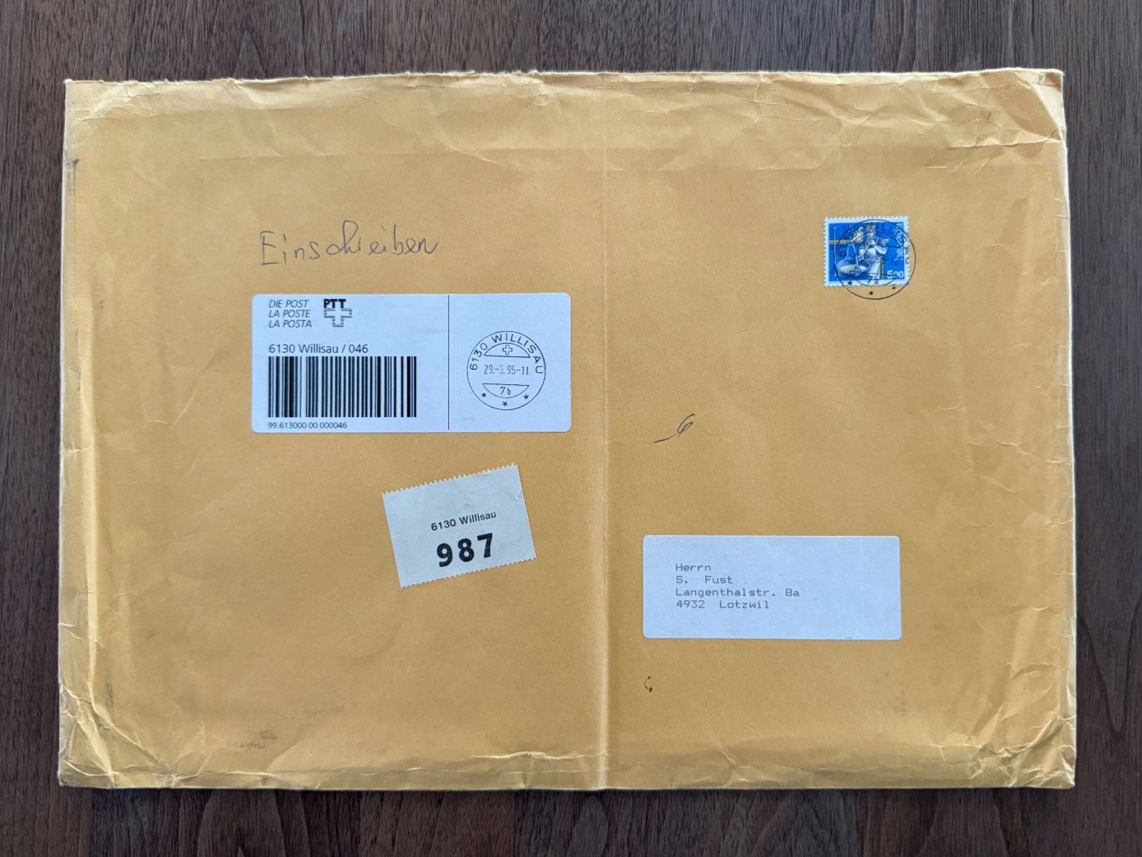 Tous les timbres: Technischer Barcode Pilotversuch PaketPost 2000 Testmarkt LU – D'occasion à Jegenstorf par lemur 3