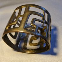 Schicker Modernist Armreif Versilbert 50er