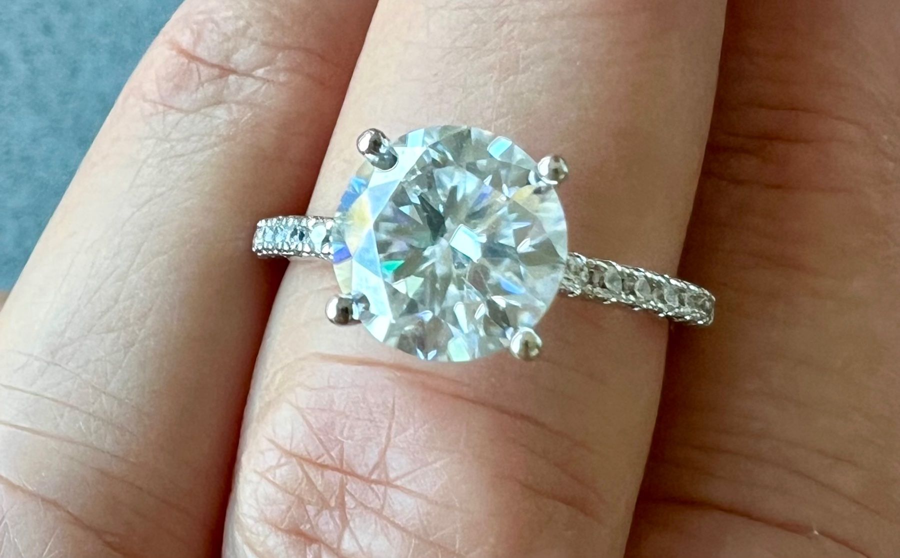 Bagues: NEU: 3 Karat Moissanit Ring 57 mm – Neuf avec emballage d'origine à Lachen par Reeci 4