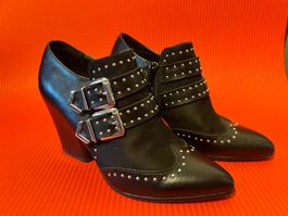 Damen Schuhe Hochfront Pumps Gr 36 Schwarz Star Collection