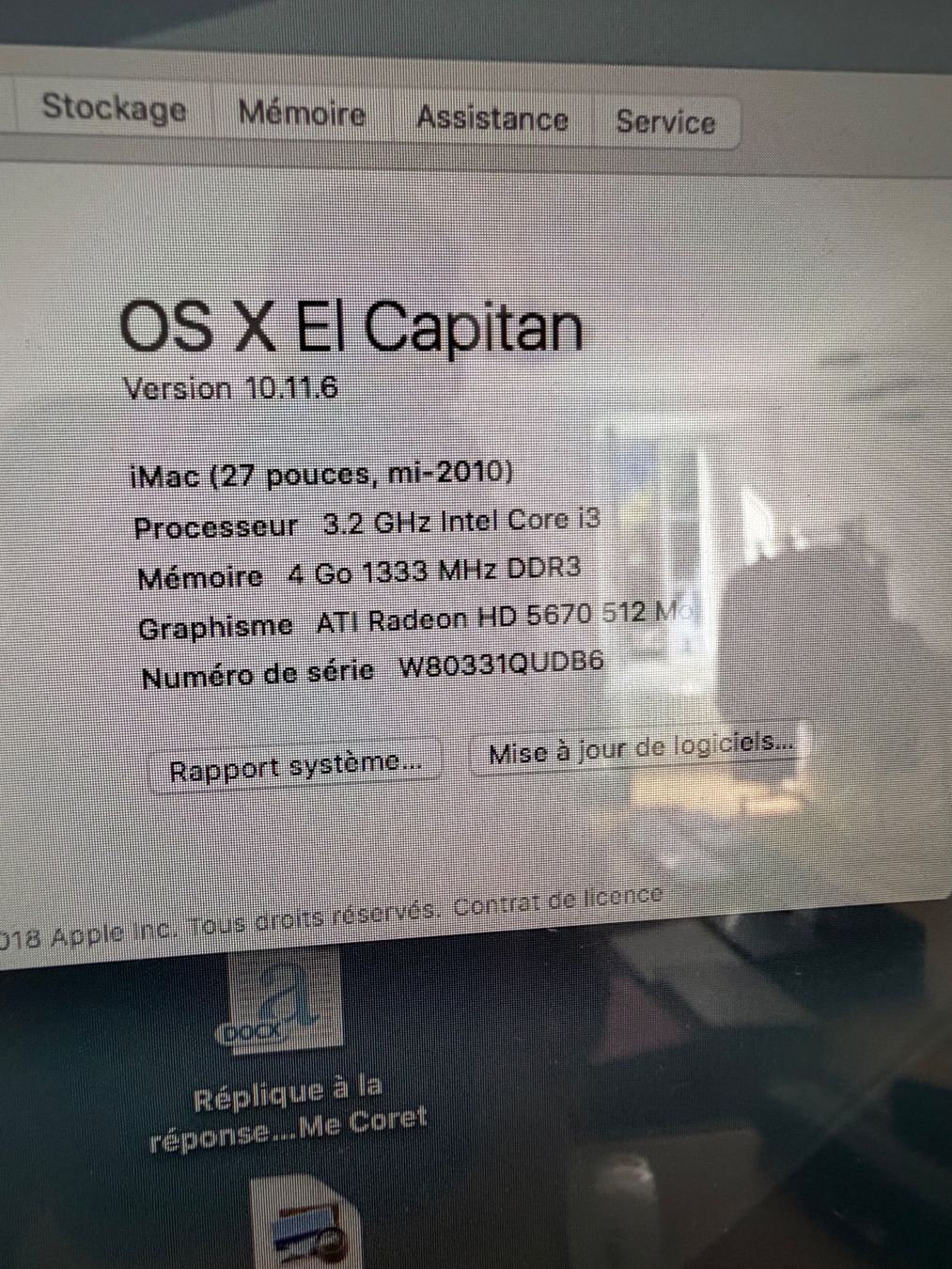 Apple PC: iBook 27 pouces 2010 avec clavier – Usato da Roche VD venduto da luc_jwm5 2