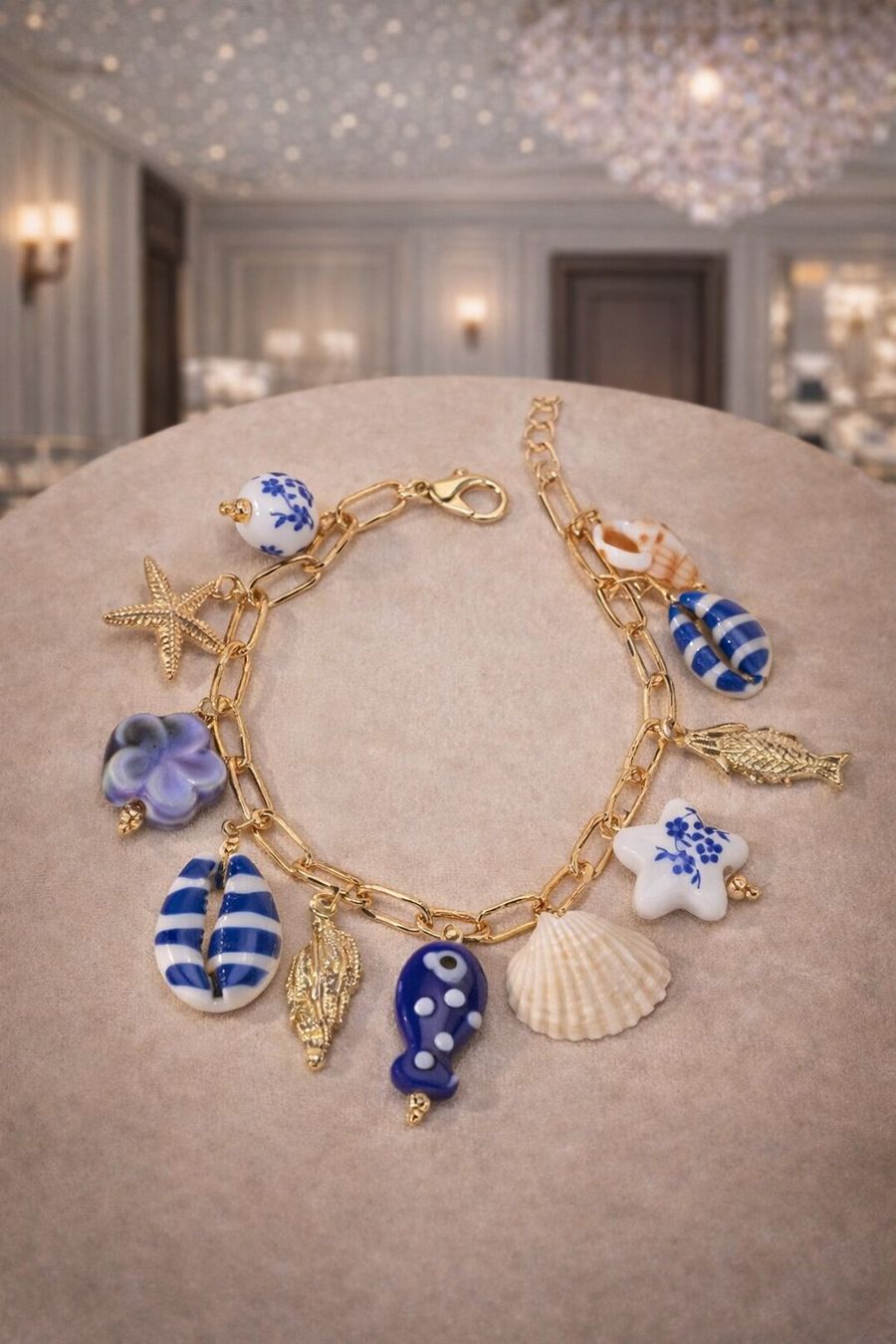Bracciali & Braccialetti: Bracciale charm oro stile mare con conchiglie e stelle – Nuovo e nell'imballaggio originale da Lugano venduto da solowolford 1
