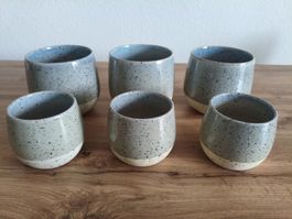 🔥Töpfe blaugrau Keramik 6er Set neu🔥