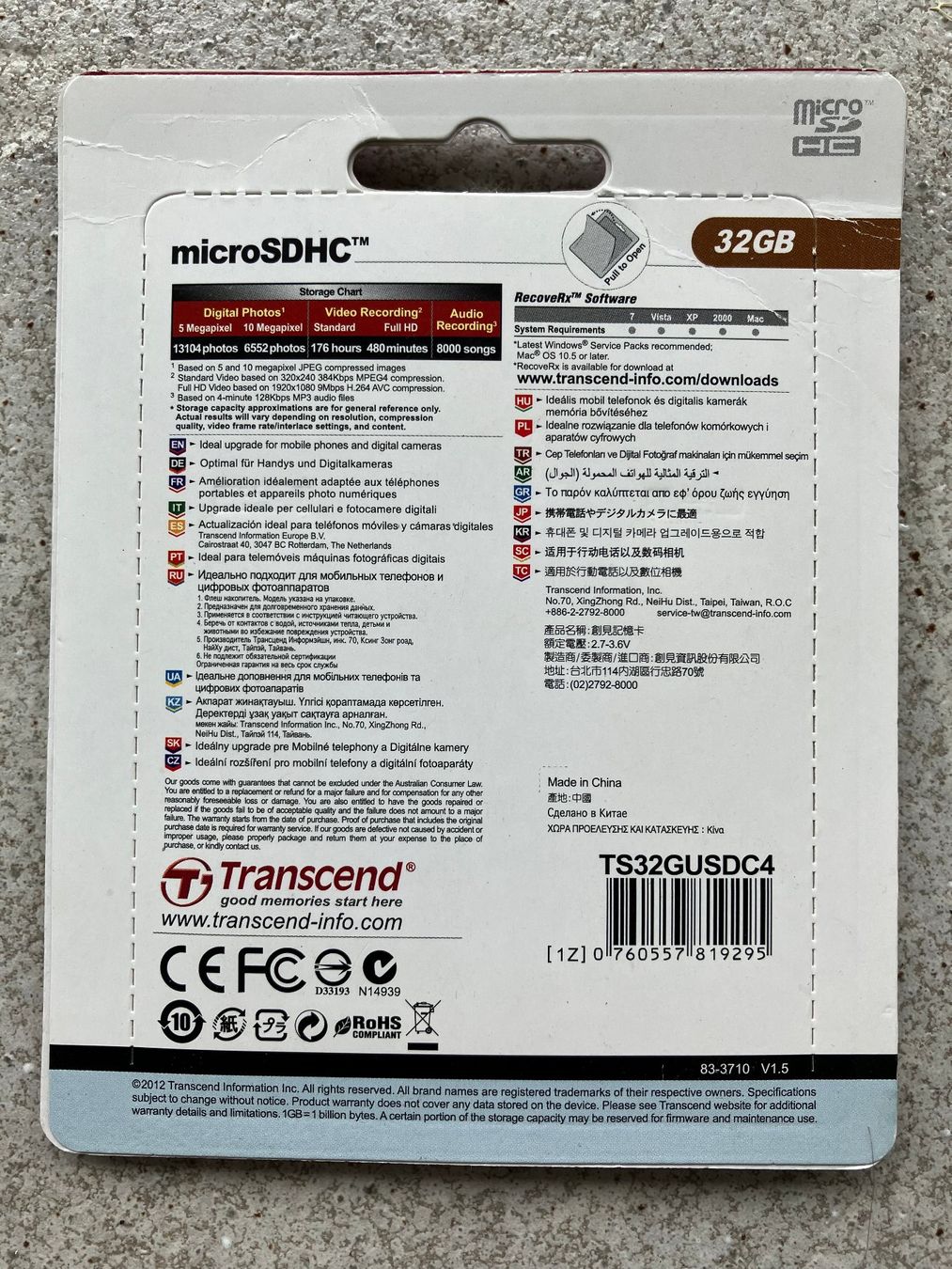 Schede di memoria: Micro SDHC 32 GB - Class 4 - Transcend – Usato da Weggis venduto da Serger 2