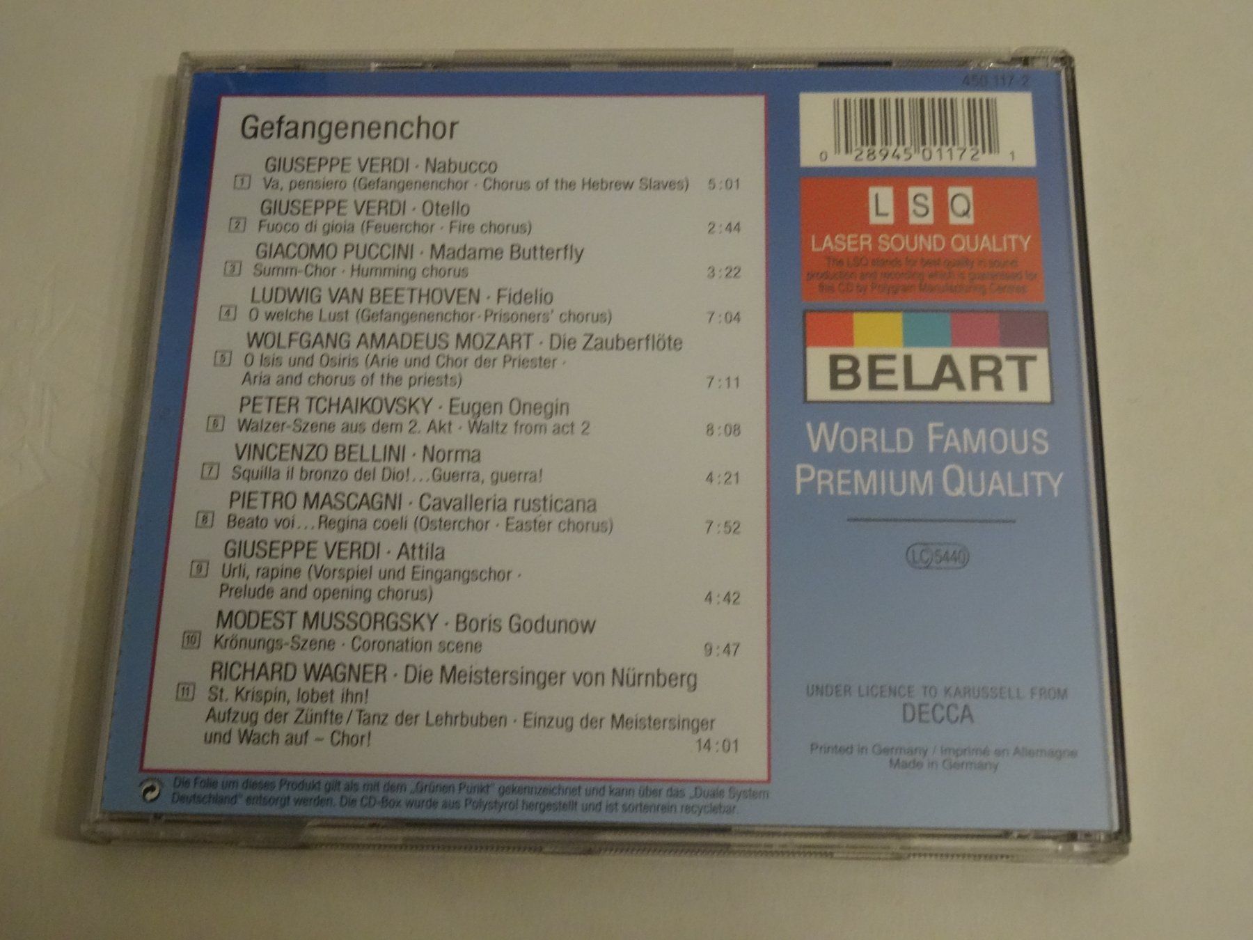 CD: Gefangenenchor - Berühmte Opernchöre auf CD – Usato da Olten venduto da Disc-Ausverkauf 1
