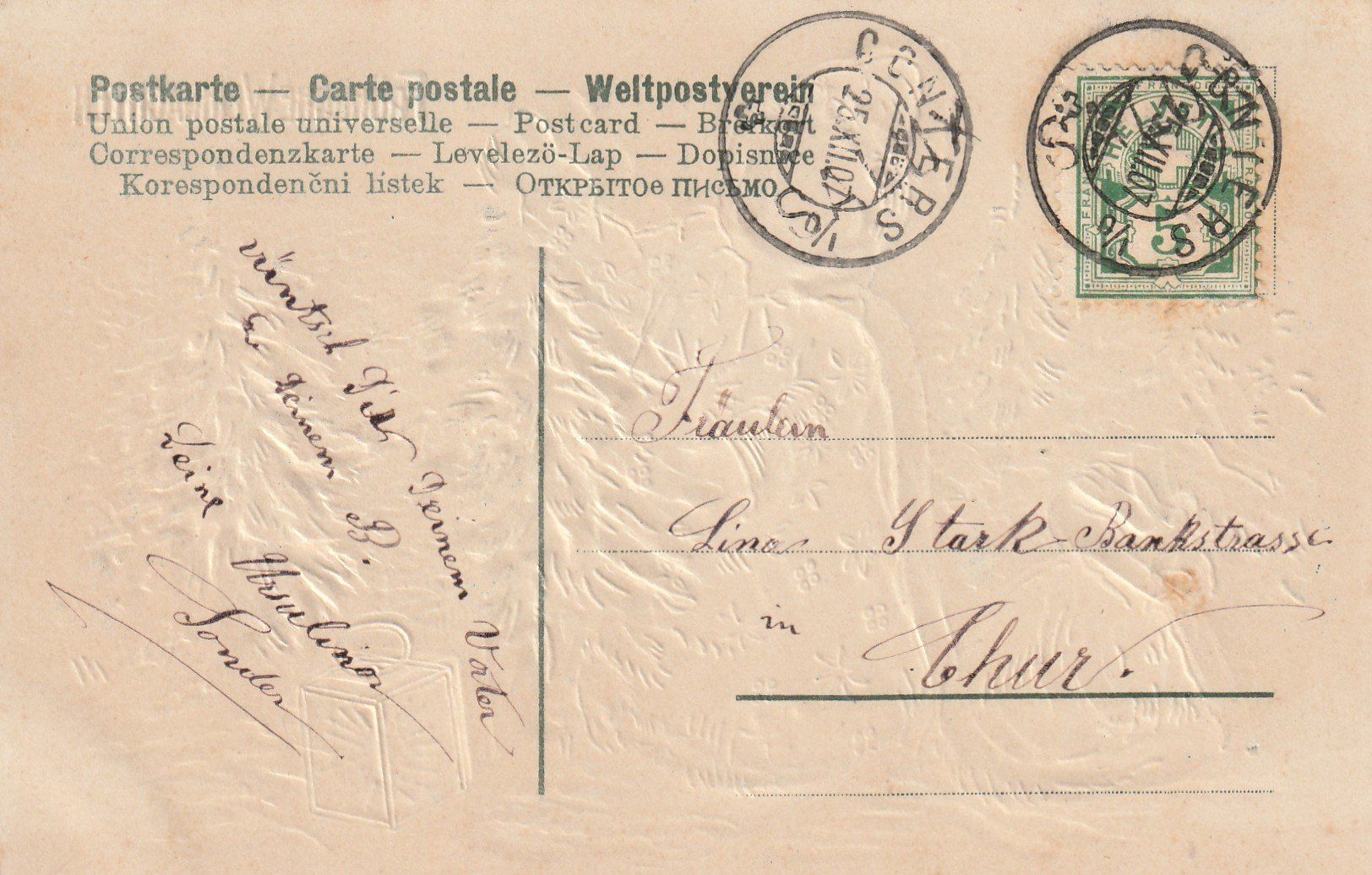 Cartoline postali: Weihnachten Prägekarte – Usato da Rorschacherberg venduto da fratovi2 1