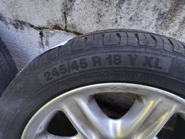 4 Jantes Jaguar complètes 245/45 R18 Y XL - !