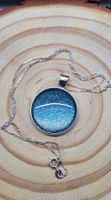 Halskette mit Cabochon Anhänger blau Neu