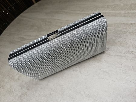 Edle Abendtasche / Clutch Silber und Strass