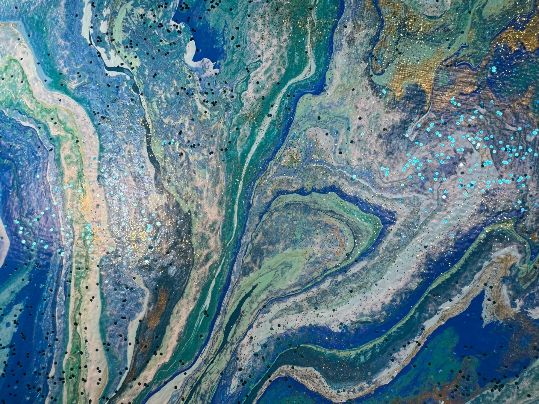 Dipinti: Acryl-Flüssigmalerei, Herzform – Usato da Schlieren venduto da MayaSheng1983 1