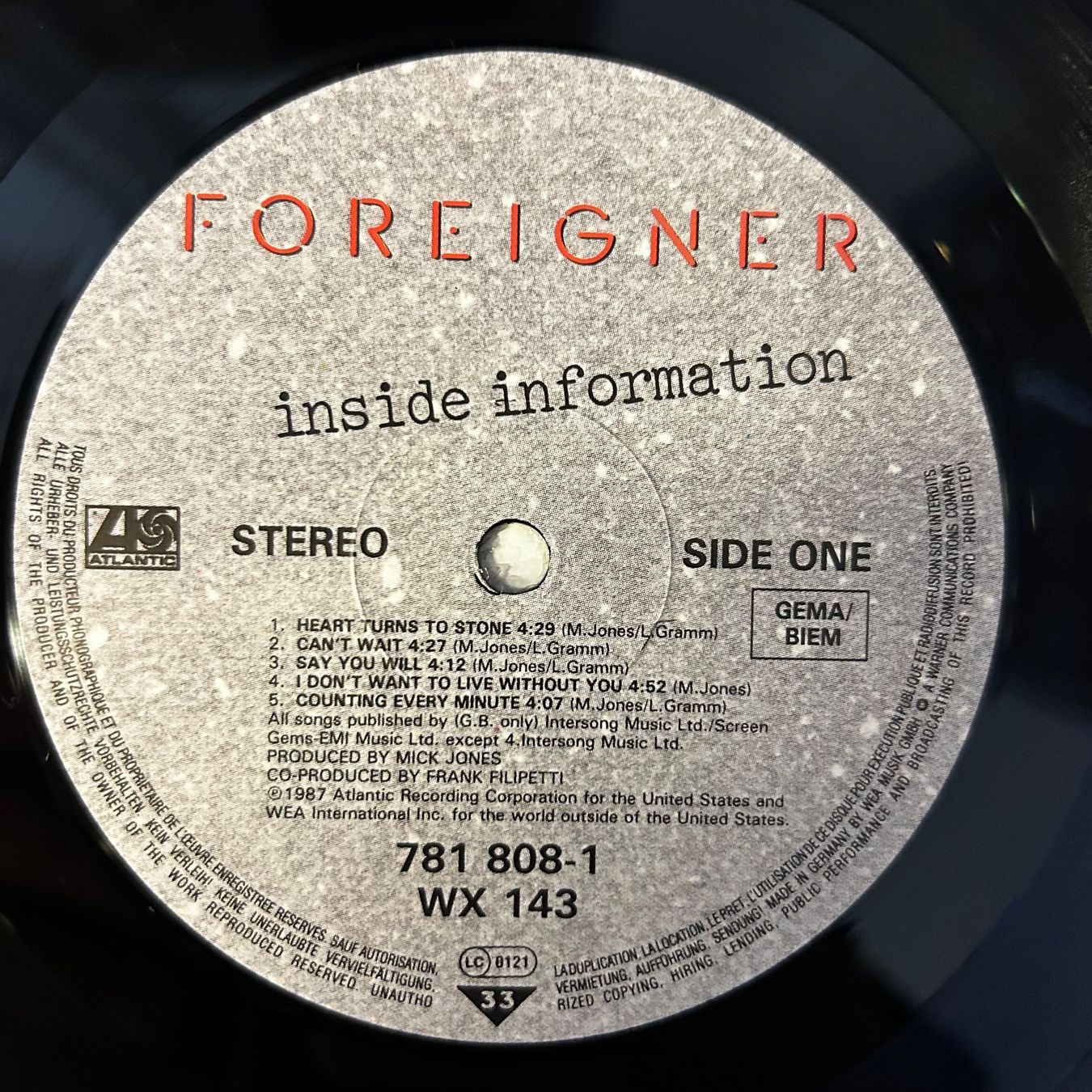 Dischi in vinile: Foreigner - "Inside Information",  Vinyl LP – Usato da Aesch BL venduto da BernisFlomi 2