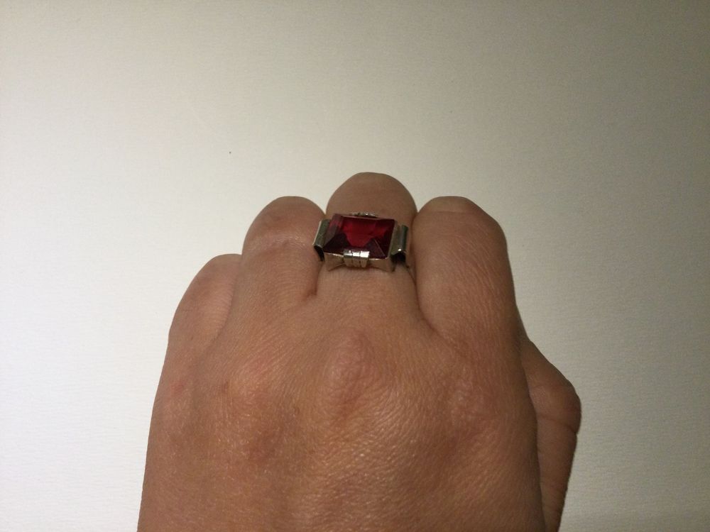 Art Deco Handarbeit Silber Ring 1920 mit einem grossen Stein Kaufen auf Ricardo