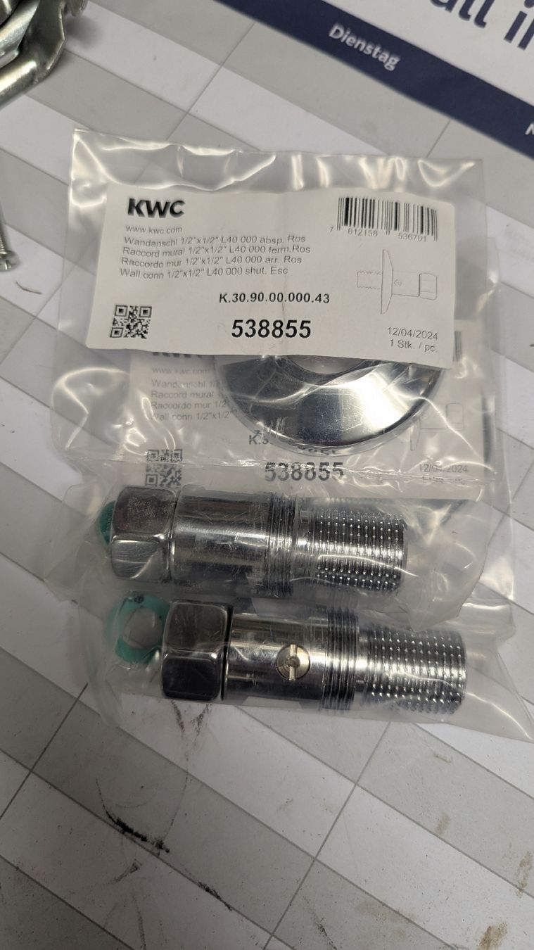 Kwc Armaturen: KWC Wandanschlussraccord 1/2" – Neu und originalverpackt aus Bäretswil von sxv