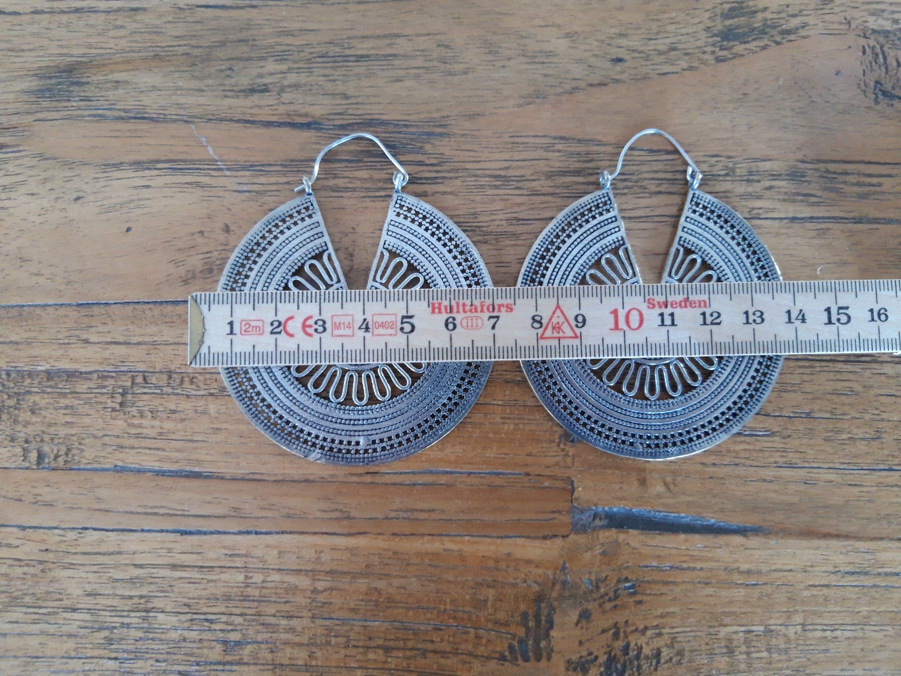 Ohrringe & -stecker: Boho Ethno Creolen Ohrringe Metall Silber – Gebraucht aus Feuerthalen von tanatha_st 1