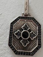 Thomas Sabo Anhänger Kreuz, Silber 925, Schwarz, neuwertig