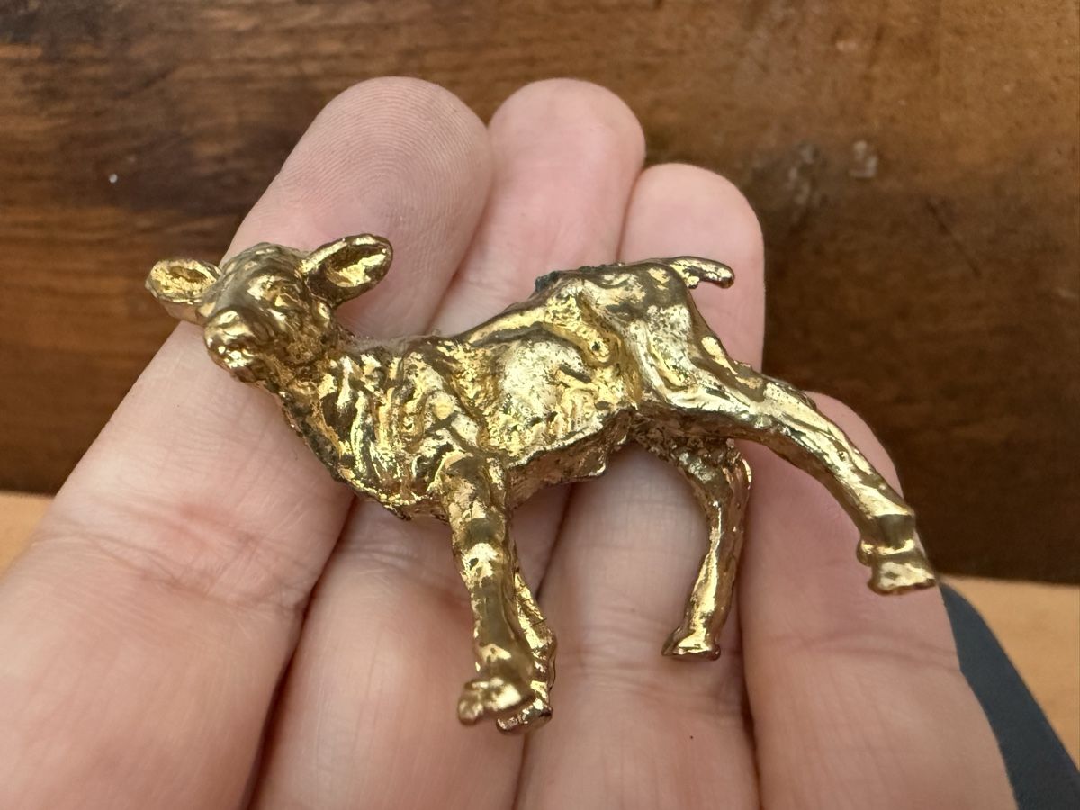 Statuette: Vintage Metall Lamm Statuette – Usato da Lamone venduto da LaCantinaMagica 4