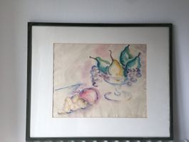 Moderne Aquarelle  Stylleben Signiert  hinten Notizie