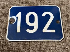 Vintage Emailschild „Hausnummer 192" RAR