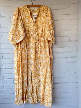 Maxi Dress – Hand Block Printed, 100% Cotton –  S/M & LXL