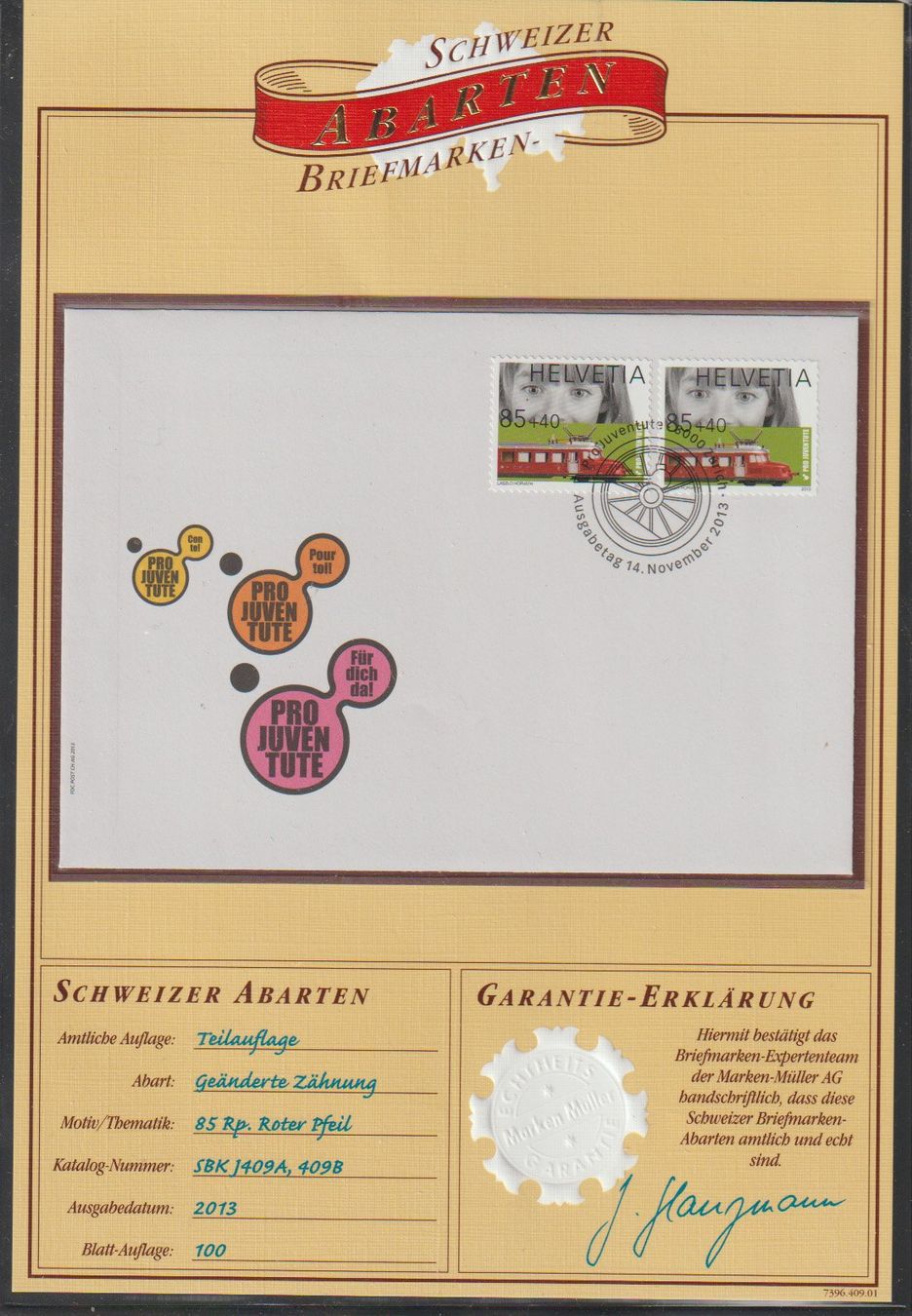 Tous les timbres: 2013 Abart 85 Rp. Roter Pfeil changé estampille – D'occasion à Crans-Montana par kira56
