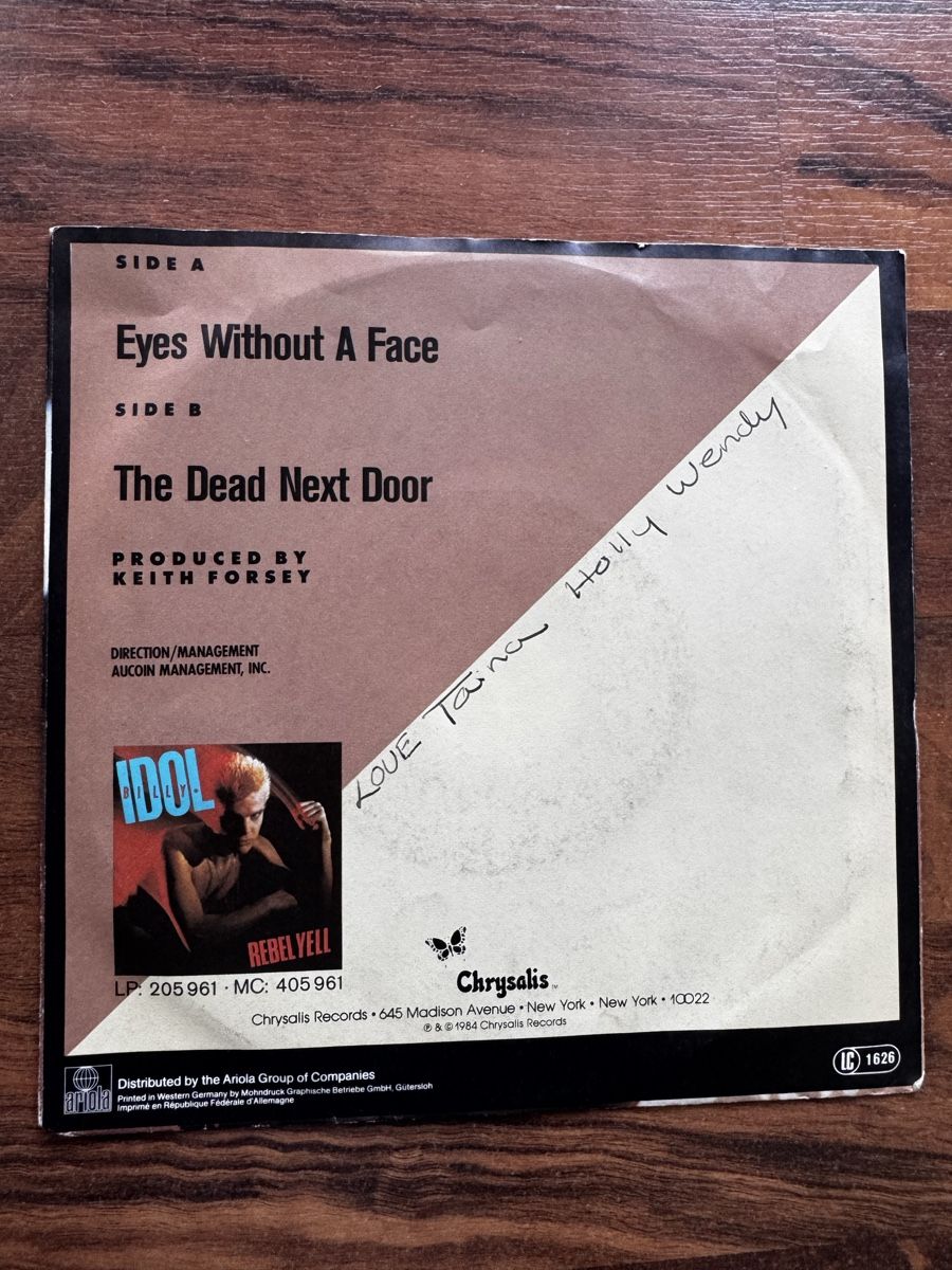 Dischi in vinile: Billy Idol - Eyes Without A Face - 7" Single - 80s – Usato da Rorbas venduto da BlackstarRecords 1
