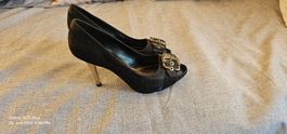 Pep Toes Pumps Schwarz Absatz Silber (41)