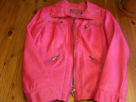 Barbie's, pinke Kunstlederjacke i. Bikerstil, neuwertig Gr.M