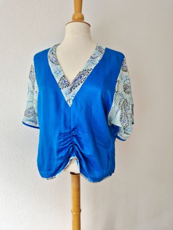 ANTIK BATIK SHIRT BLUSE TUNIKA S 36 TÜRKIS BLAU , TOP