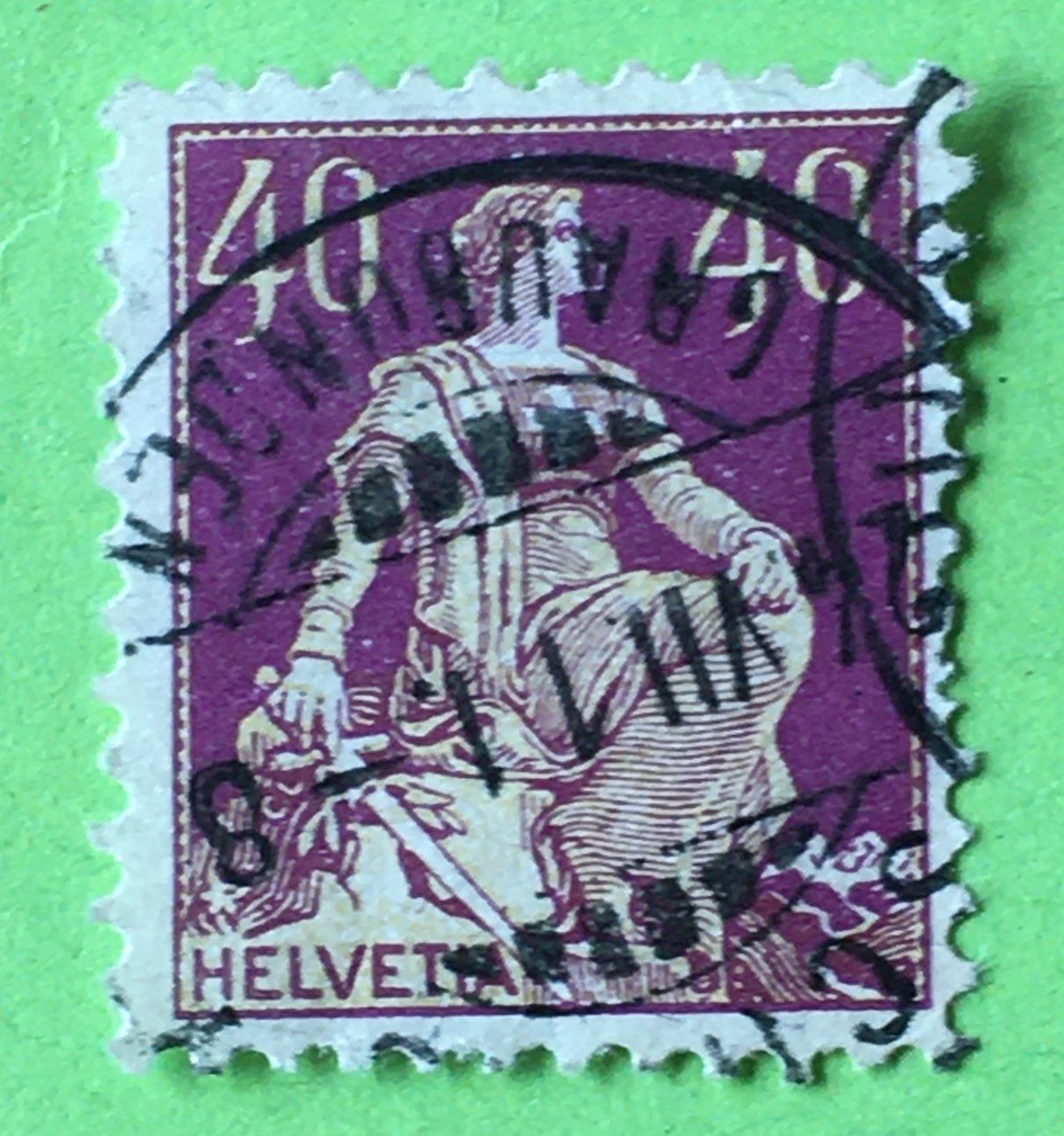 Tutti i francobolli: Helvetia mit Schwert  mit Stempel     – Usato da Aarau venduto da Billa007