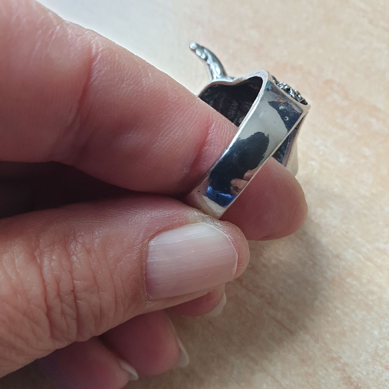 Anelli: Phantasie Ring Herren 925er Stempel Gr.29/69 – Usato da Winterthur venduto da katzen07 5