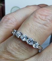 Bague argent avec diamants de moissanite de 0,5 ct GRA