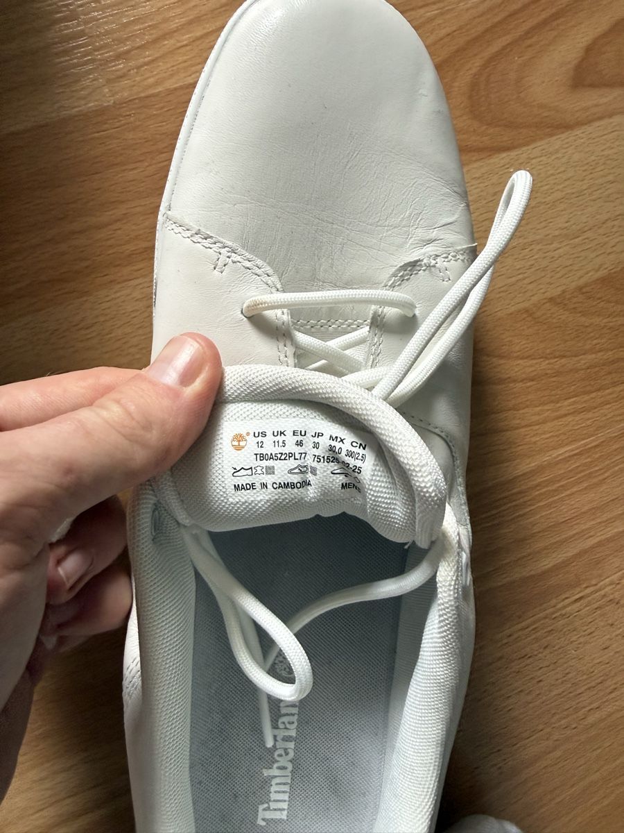 Timberland Scarpe da uomo: Timberland Freizeitschuhe Weiss Leder Gr. 46  – Nuovo (secondo la descrizione) da Flüelen venduto da therealyannic 2