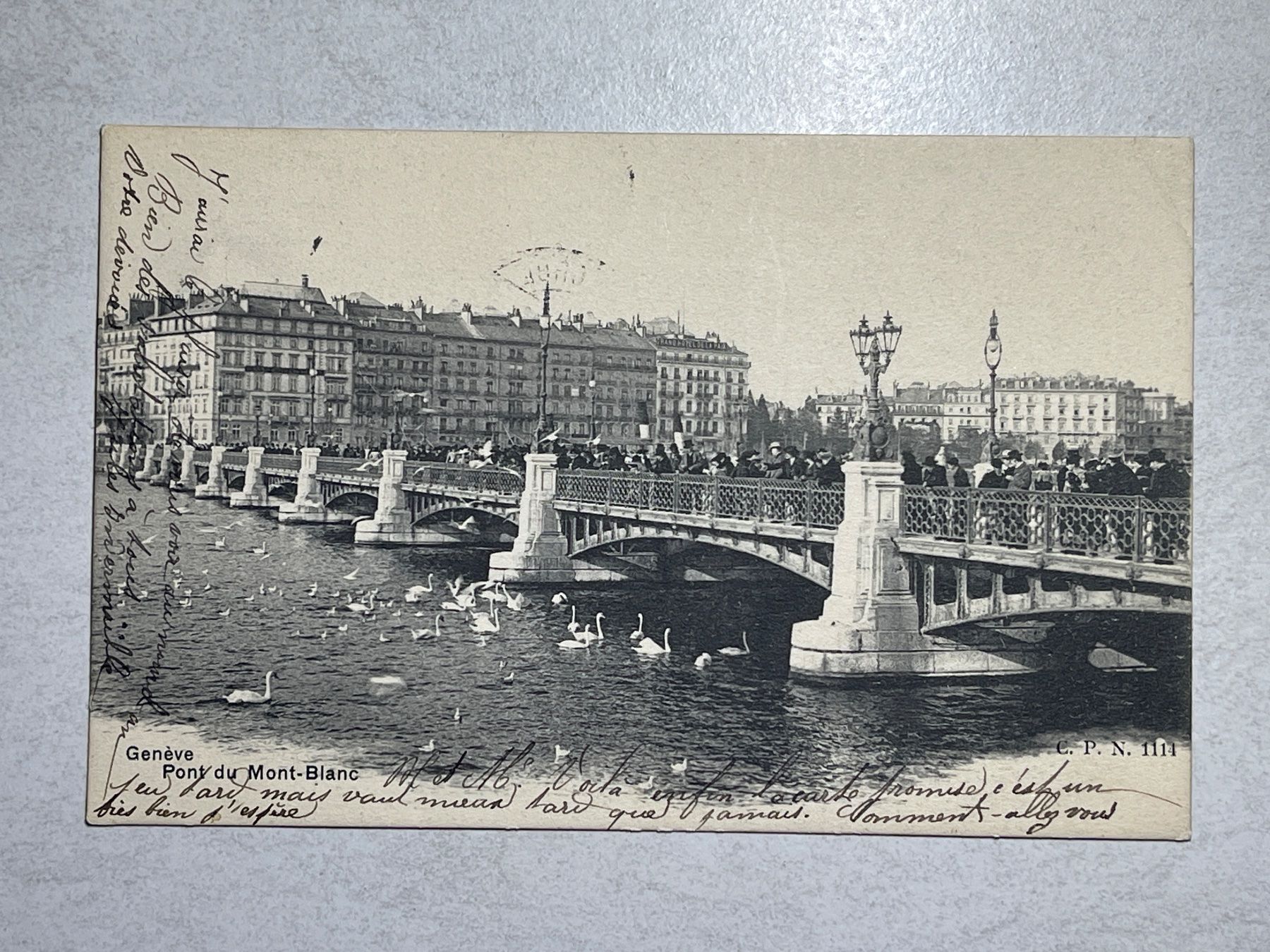 Cartoline postali: Genf, Pont du Mont-Blanc, animée – Usato da Strengelbach venduto da Aschatan5