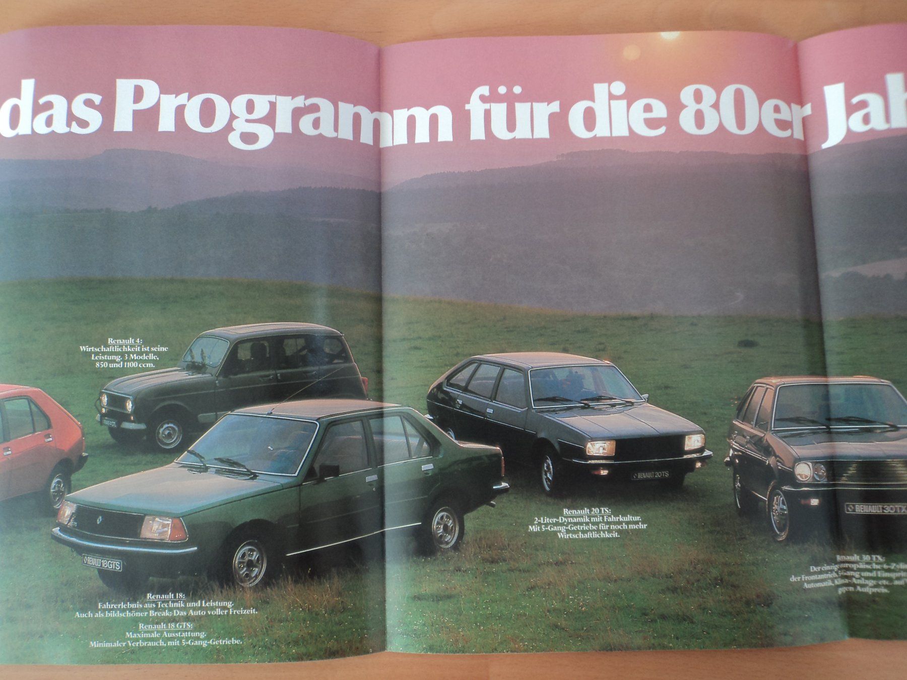 Renault Dokumente: Prospekt Renault Programm 1980 mit A310 V6, R4, R5, 30TX – Gebraucht aus Schwarzenburg von modelCARama 4