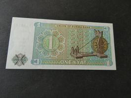 Burma, 1 Kyat -   ungefaltet