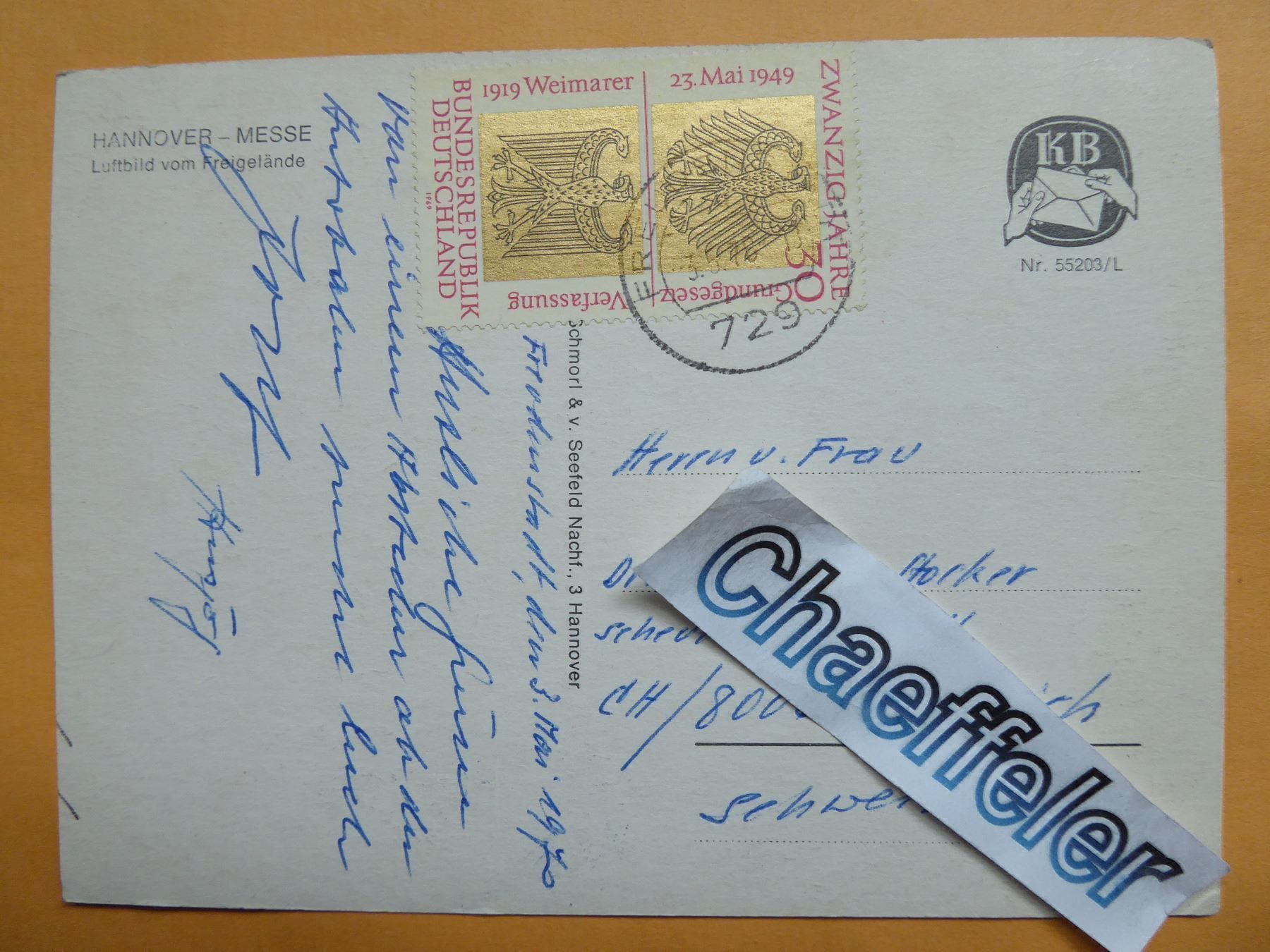 Cartoline postali: 1970 Hannover Messe, Luftbild vom – Usato da Zürich venduto da Chaeffeler 1