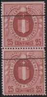 25 Cts. Fiskalmarken von NEUCHÂTEL im Paar